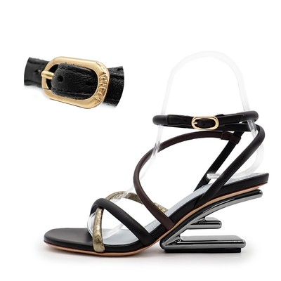bon FENDI ブラック ミュール パンプス 正規品 Fendi FF Embossed Mule Womens Heels Sandals EU 38 Size 8 | eBay