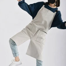 Unisex Men Japanese Strapped Apron Kitchen Restaurant Waterproof Workwear Aprons