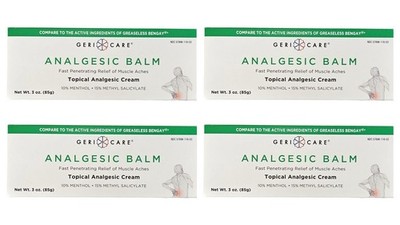 4 X GERICARE Muscle Rub ANALGESIC BALM Cream 3oz Large Tube NEW IN BOX