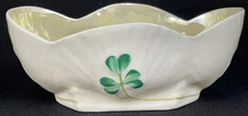 Vintage Belleek Ireland Shamrock - Open Salt Bowl With Yellow Glaze 4th Mark