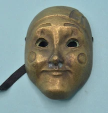 Vintage brass Mini wall Mask 3"