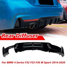 Black Dual Exhaust Rear Diffuser For BMW 4-Series F32 F33 F36 M Sport 2014-2020