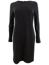 Lauren Ralph Lauren Women's Metallic-Knit Dress (4, Black)