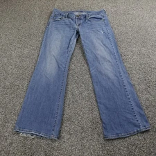 American Eagle Jeans Womens 12 Blue Denim Favorite Boyfriend Boot Flare Stretch