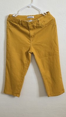 d.jeans Women's Yellow Skinny Jeans Slim Fit Mid Rise Stretch 5-Pocket