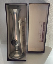 KIRK STIEFF Pewter Bud Vase P-131 Restore Statue Of Liberty 1982-92 w/ Box & COA