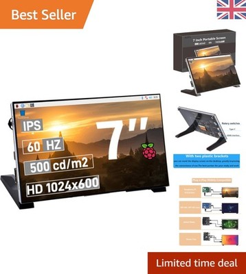 Tragbares 7 Zoll 1024x600 IPS LCD Display für Raspberry Pi und Multimedia Einsatz