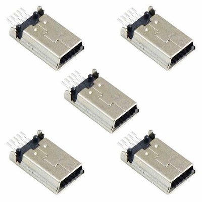 5 x Mini USB Type B Straight Plug PCB