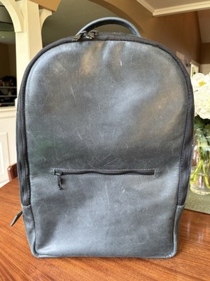 Parker Clay - Black, Atlas Full-Grain Leather Backpack / Computer Case