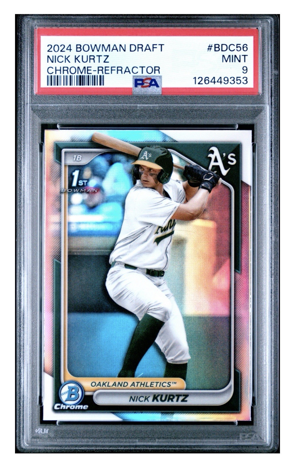 2024 Bowman Draft - Chrome Nick Kurtz #BDC-56 Refractor (RC) PSA 9