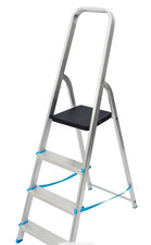 Mac Allister 4 tread Aluminium, plastic & steel Step Ladder (H)1440m