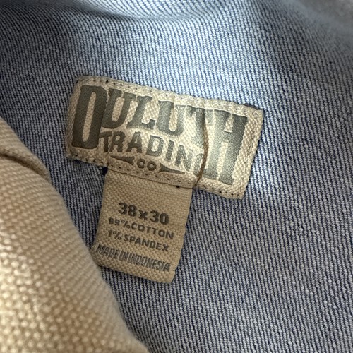 Duluth Trading Jeans Mens 38x30 Blue Flex Ballroom Work Wear Light Wash - Picture 6 of 10