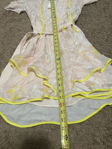 REISS Carlotta Dress Size US 2 Blush Ivory Tie Waist Flippy Belted $330 NEW - Picture 6 of 7