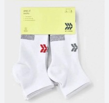 Kids Ankle Socks 6-Packs Size L White Athletic