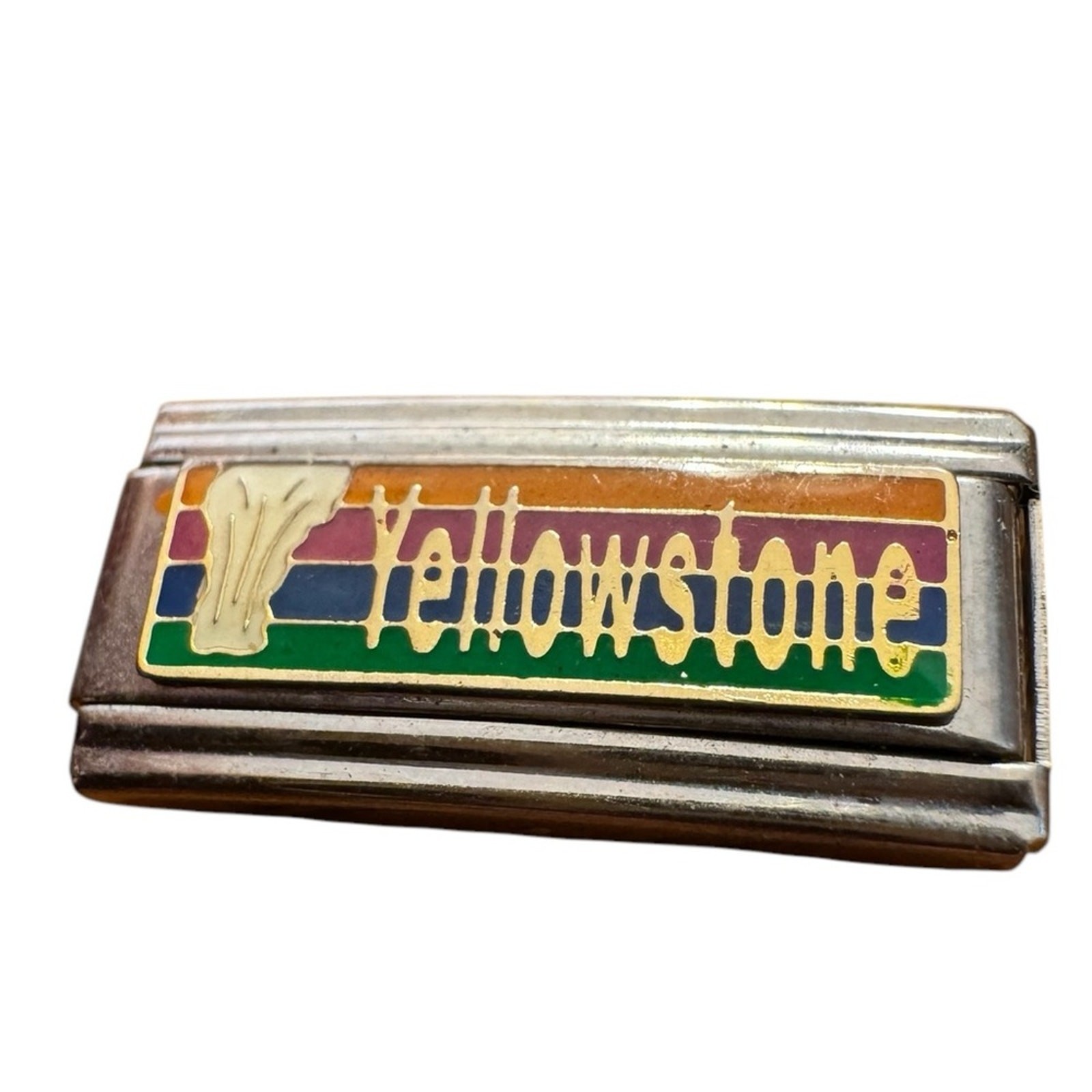 Vintage Y2K Italian Yellowstone Rainbow Double Charm Bracelet