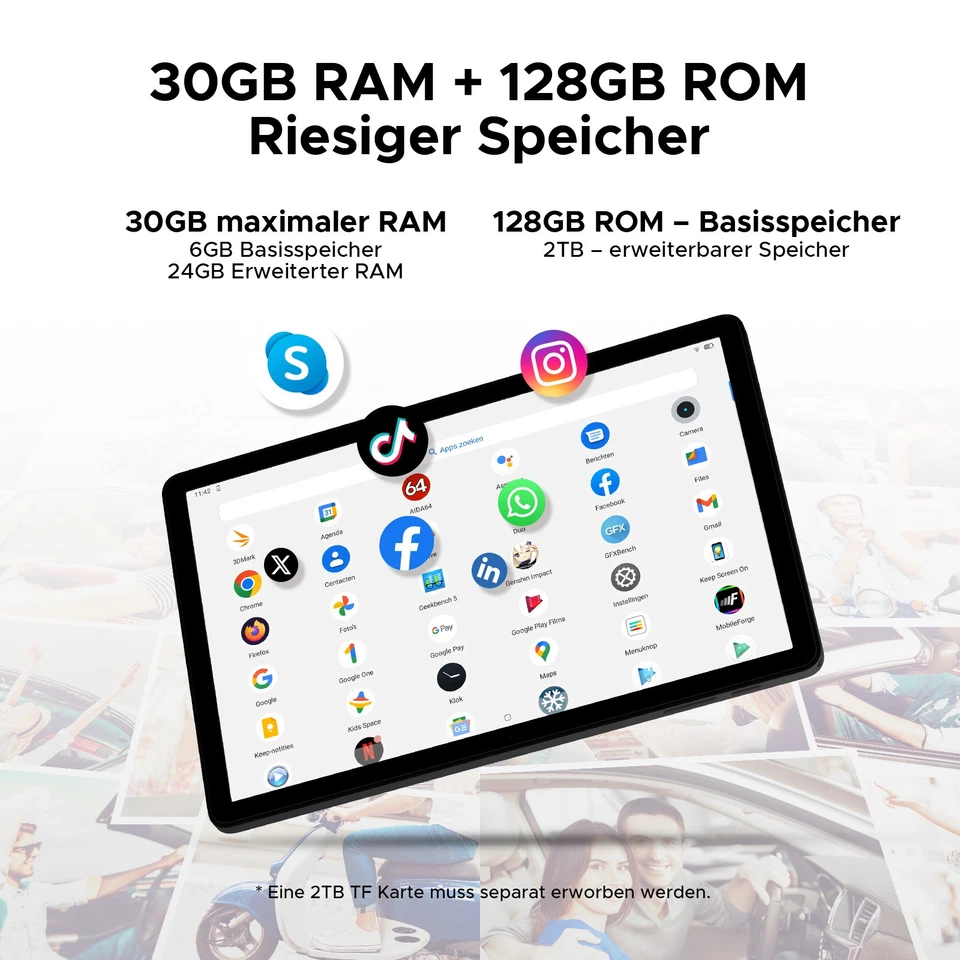 DOOGEE Tab A9 Pro+ Android 16 Tablet 30GB+128GB 8580mAh 11" Tablet Widevine L1 - Bild 4 von 4