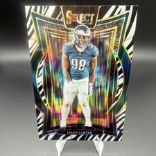 Panini Select Concourse Zebra Prizm Jalen Carter #65 Eagles NFL 2025