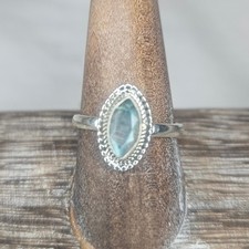 Sterling Silver Marquise Cut Faceted Labradorite Sz 9 NWT Tested Solid 925