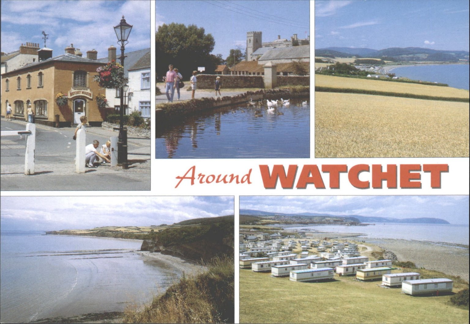 Salmon Cameracolour Postcard Around Watchet Multi-View Topographical UK