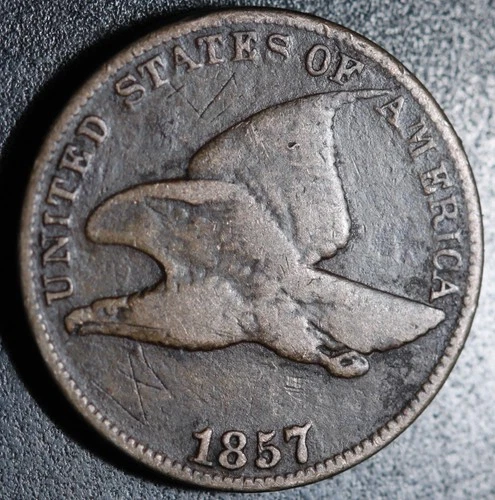 1857 FLYING EAGLE CENT - VG VERY GOOD Details