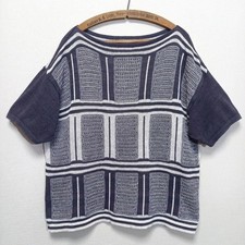 Issey Miyake Men Linen Cotton Knit Shirt Slim Fit Short Sleeve Japanese Made