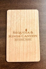 Sequoia & Kings Canyon California Lodge Real Wood Room Key Card - Rare Bird !