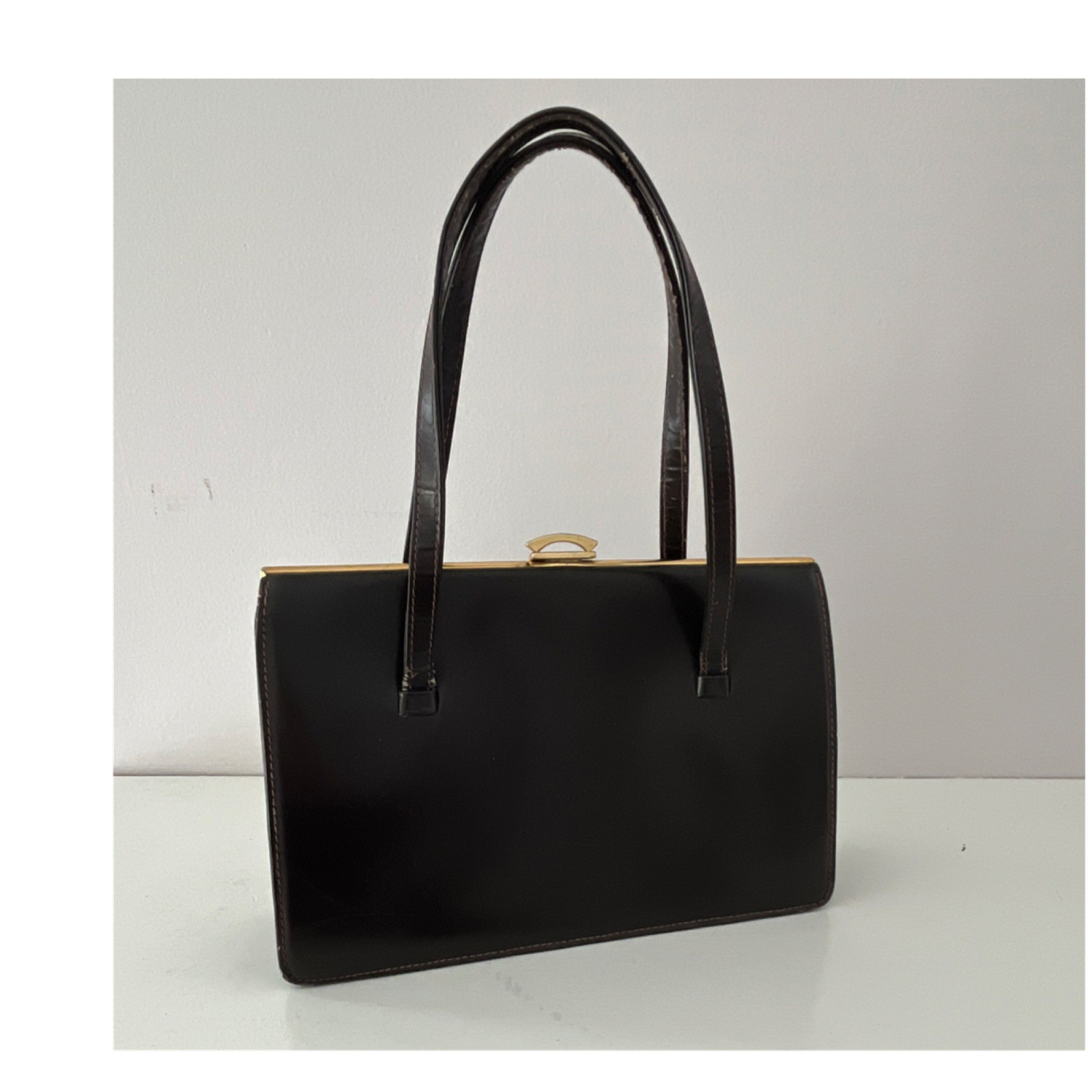 Jordan Marsh Company Topgrade Cowhide Brown Handbag Made in Ireland Vintage