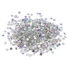 SS6/1440Pcs Glass Diamante Rhinestone, Man Made Gems, AB Green