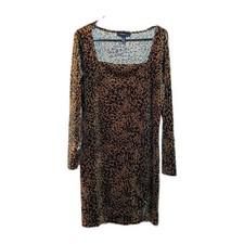 Forever 21 Women's 2X Leopard Velour Dress Square Neck Mobwife Sexy Knee Length