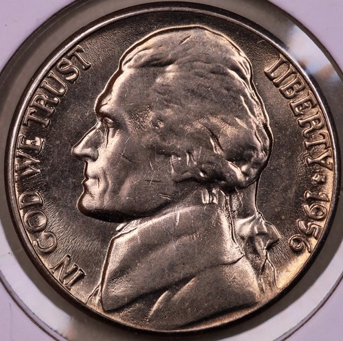 1956-D Jefferson Nickel Choice BU+ ***RARE ORIGINAL HIGH GRADE NICKEL*** - Picture 1 of 2