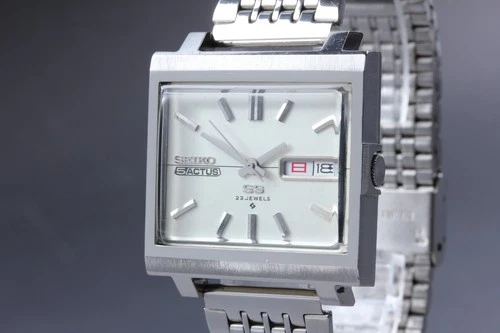 Vintage [NEAR MINT] SEIKO 5 Actus 6106-5440 34mm Square AT Mens Watch From JAPAN