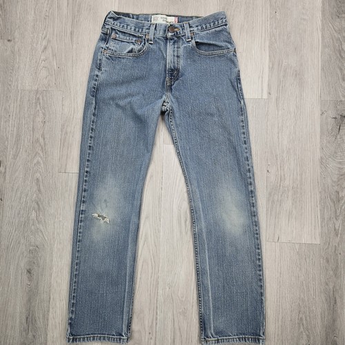Levis Jeans Boys 18 Reg 29x29 Medium Wash 514 Slim Straight Distressed