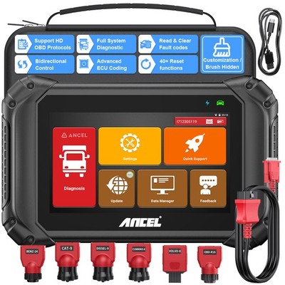 ANCEL V5 HD Heavy Duty Truck Diagnostic Scanner All System DPF Regeneration