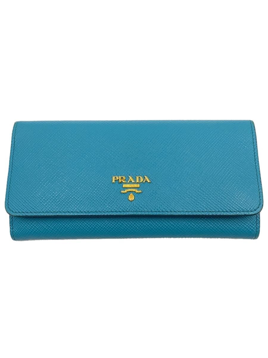 Prada Blue Cowhide Long Leather Wallet
