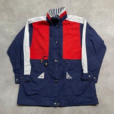 Spencer Douglas Rain Jacket Mens Medium Vintage 90s Windbreaker, Navy Red