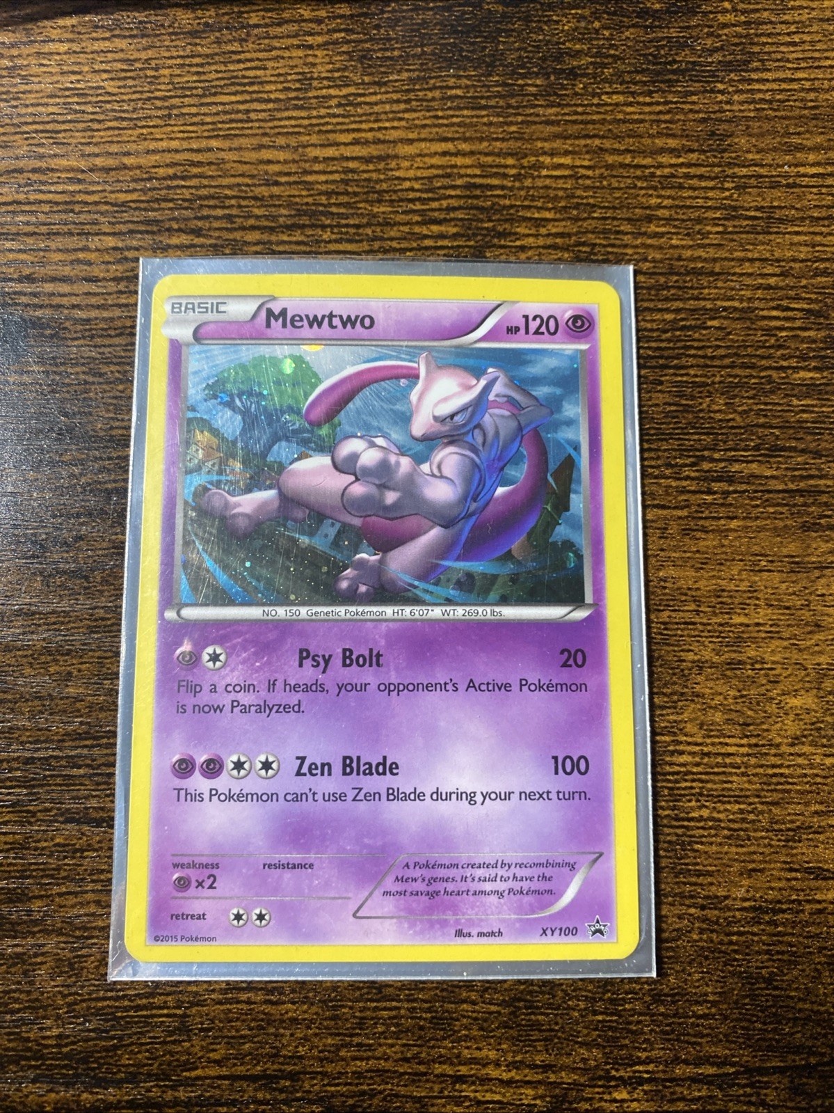 Mewtwo XY100 LP Black Star Promo Holo Pokemon Card XY 100 city night zen focused