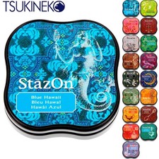 Tsukineko StazOn Midi Pad - All Colours Rubber Stamp Quick Dry Embossing 58 x 58