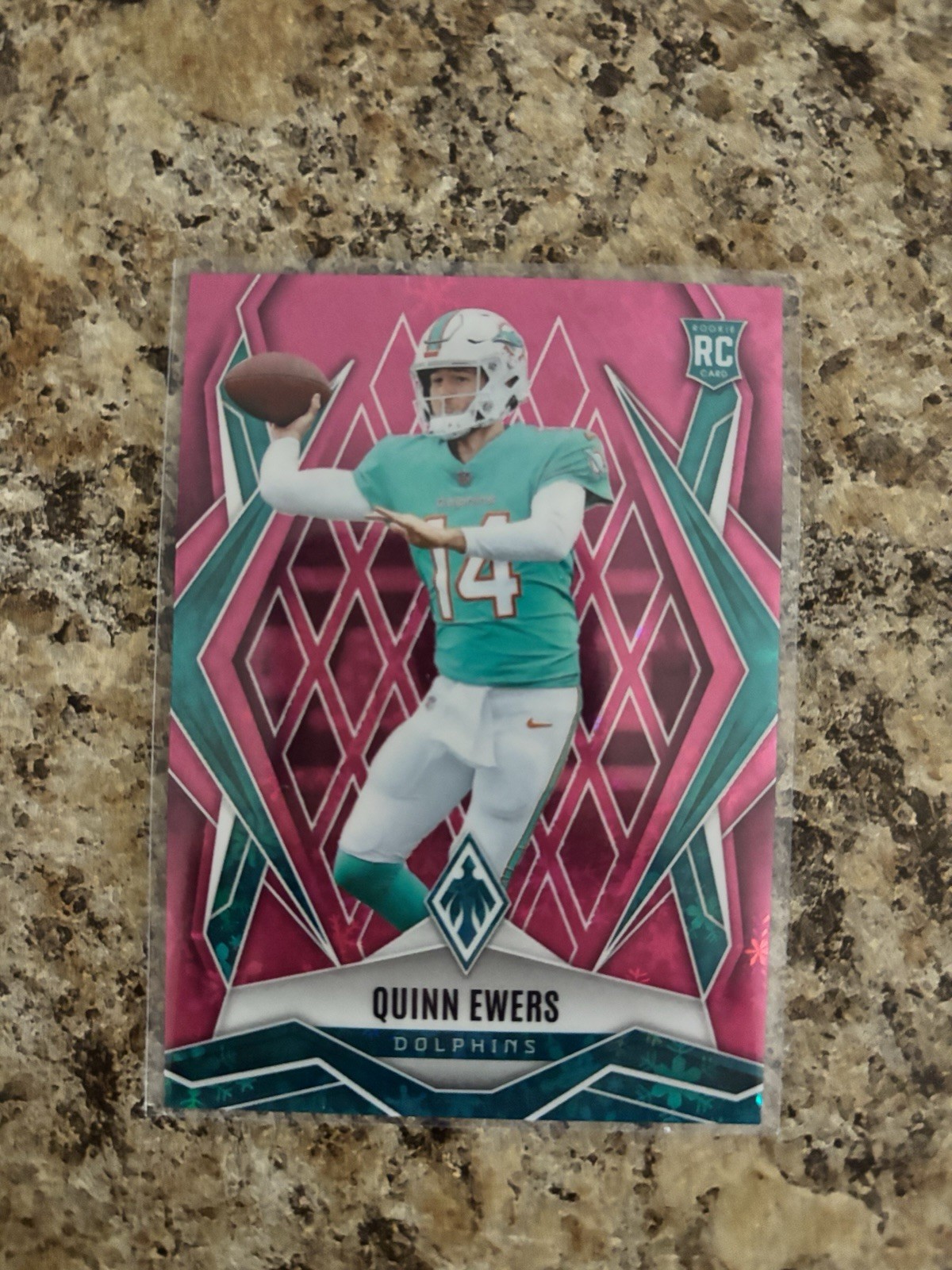 2025 Panini Phoenix Football Quinn Ewers Pink Winter 074/299 #159 RC Dolphins