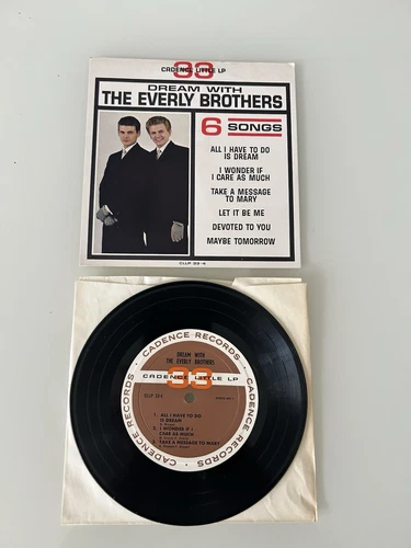 1961 Everly Brothers EP w/Picture Cover DREAM WITH... LITTLE LP Cadence; 6 SONGS