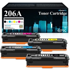 Compatible 206A 4-Pack Toner with Chip for HP M255 M283fdw M283cdw Printer
