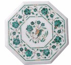 12" Marble Coffee Table Top pietra dura Malachite Inlay For Home Decor Gift