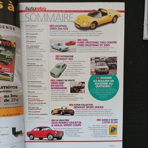 AUTO RETRO 292 DINO 246 GTS FORD MUSTANG 65 gt 2005 renault sport spider lotus e - Bild 2 von 2