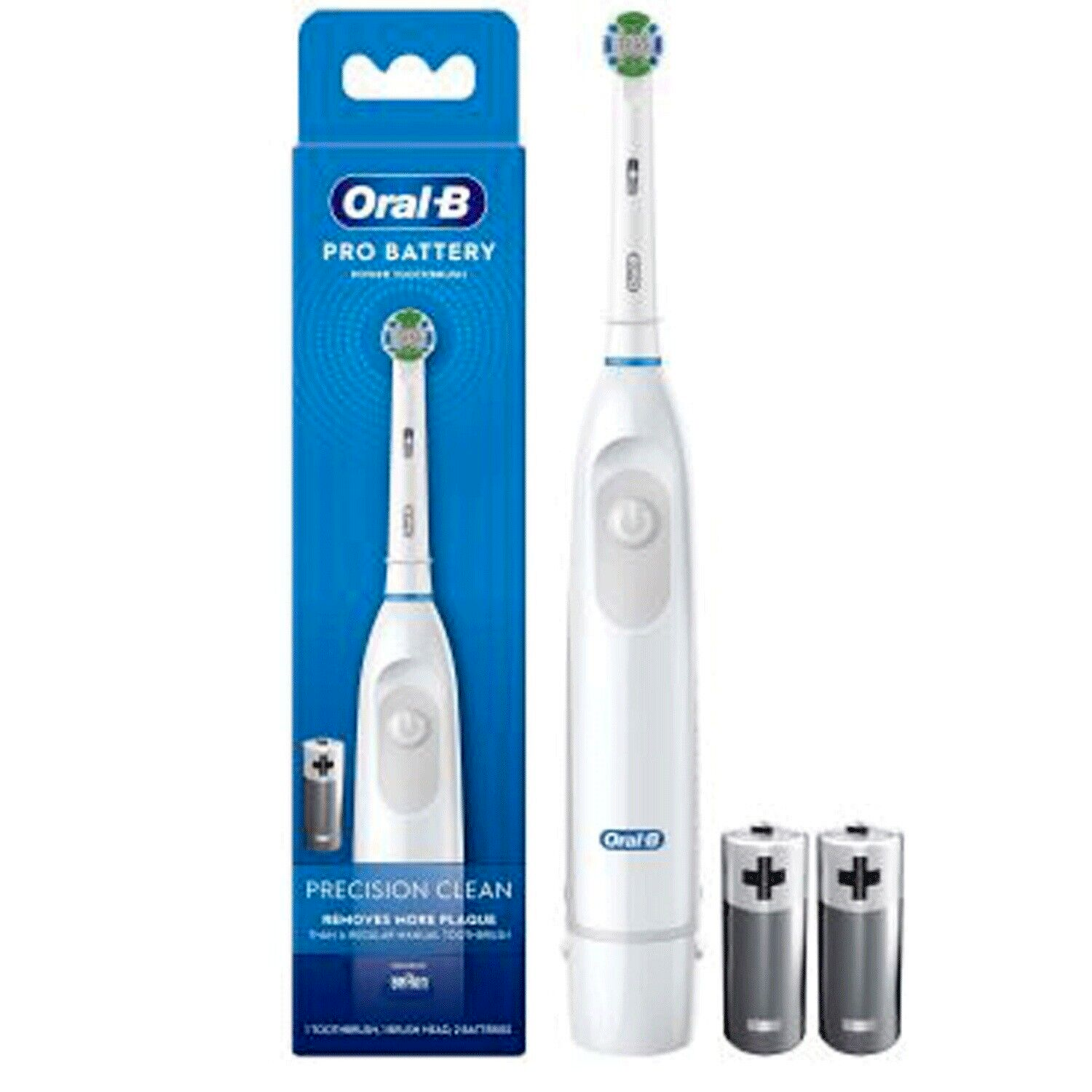 Oral-B Pro Battery Power Toothbrush Precision Clean DB5 WHITE Batteries  Included