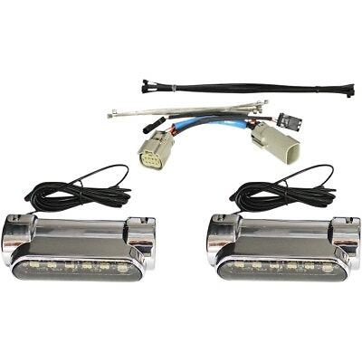 Custom Dynamics Chrome LED Amber White Engine Guard Lights 14-Up Harley FL Trike - Afbeelding 1 van 4