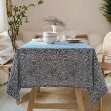 Tovaglia stile giapponese cotone lino lavabile blu mare increspato copritavolo