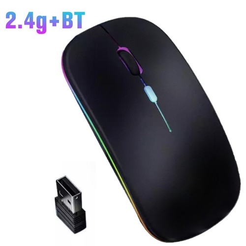 2.4GHz Wireless Bluetooth Optical Mouse RGB Mice For PC Q0 Laptop O6J2 - Picture 3 of 12