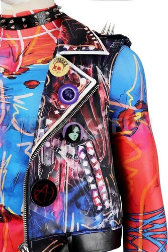 Spider-Punk Cosplay Set Suit Across the Spider-Verse Outfit Costume Halloween - Picture 9 of 17