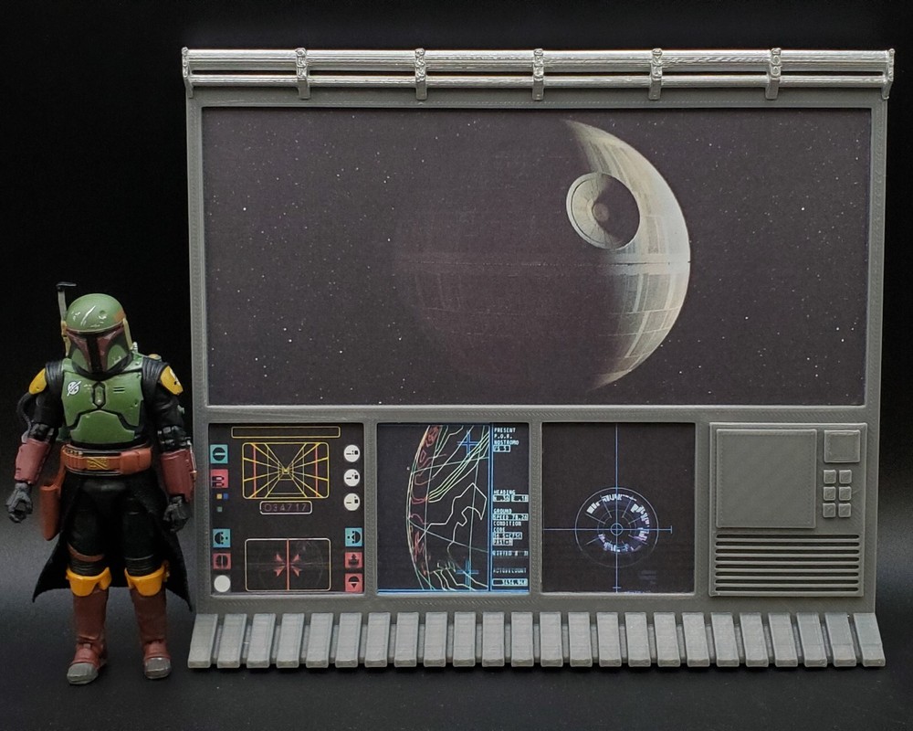 Star Wars Custom Wall Screen Computer for 3.75 Inch Figure Diorama H05  