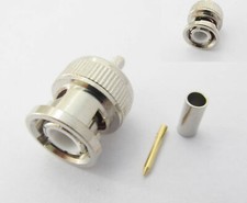 1pc BNC Male Plug RF Straight Crimp For RG174 RG316 RG179 LMR100 Cable Connector