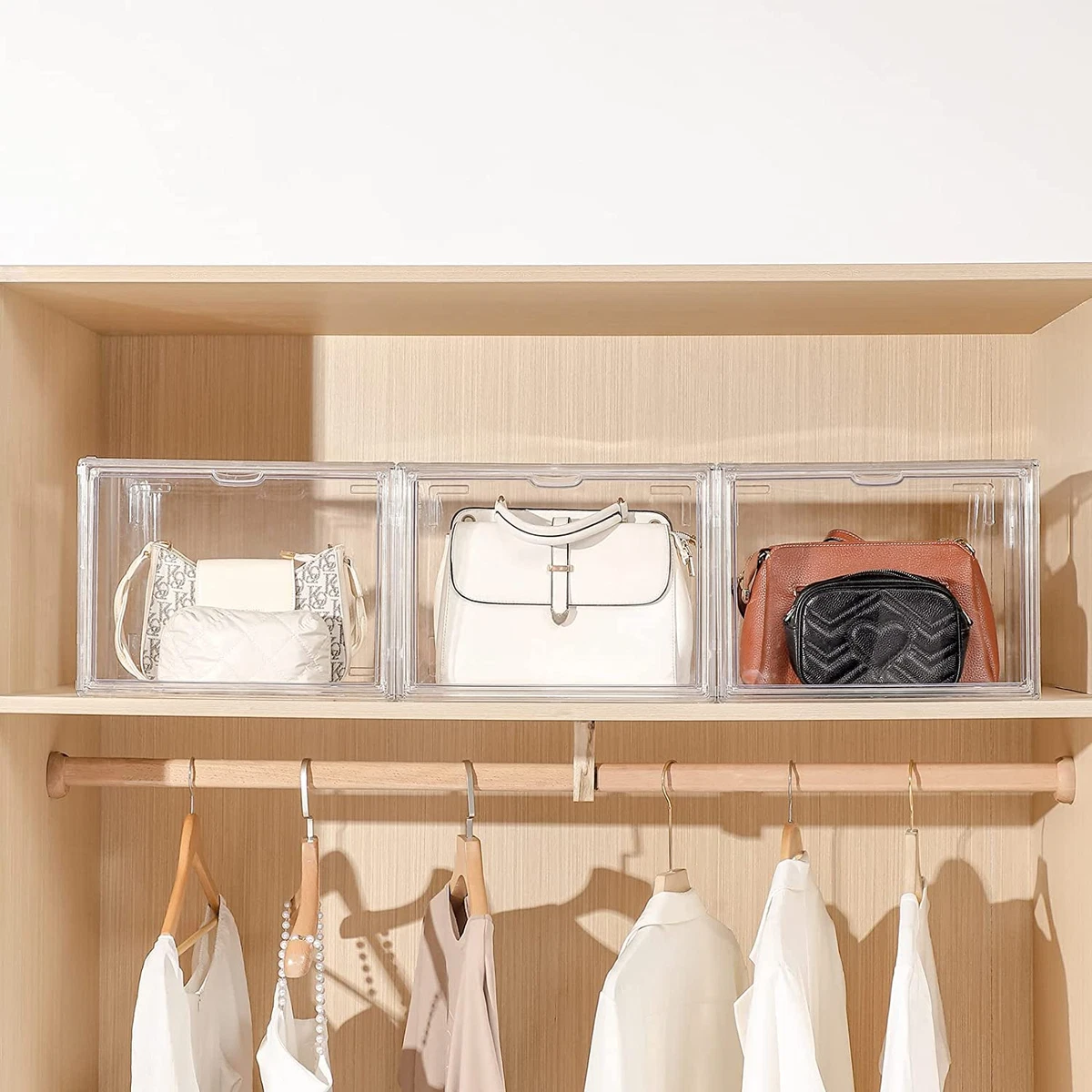 KEEPJOY Hanging Purse Organizer for Closet,White 10 Pockets Purse Organizer  for Wardrobe Handbag Organizers Purse Holder - Walmart.com